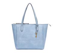 BRASS TACKS Leathercraft Tote Bags for Womens Top Handle Handbags Ladies Shoulder Bags Large Capacity PU Leather with Zipper for Work Shopping School Travel (Blue)