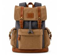 BRASS TACKS Leathercraft Vintage Canvas Backpack Washed Rucksack for Men