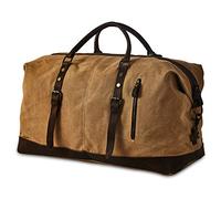 BRASS TACKS Leathercraft Waxed Canvas Overnight Duffel Bag for Men Women