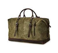 BRASS TACKS Leathercraft Waxed Canvas Overnight Duffel Bag for Men Women