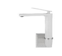 Brass Tall Bathroom Faucet with Single Handle, Bronze Finish High Arc Mixer Tap for Basin & Sink(166A White Short)