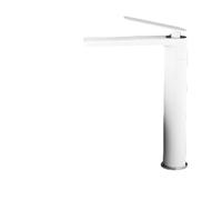 Brass Tall Bathroom Faucet with Single Handle, Bronze Finish High Arc Mixer Tap for Basin & Sink(166A White Tall)