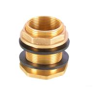 Brass Tank Connector, Male Female Thread Adapter, Water Tower Pipeline Coupling Fitting for Irrigation Plumbing Garden Systems(A)