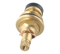 Brass Tap Cartridge G1/2 Slow Opening Valve Core 20 Tooth Hot Cold Water Mixer Replacement for Bathroom Kitchen Faucets Repair Parts Yellow Finish