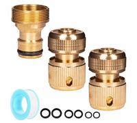 Brass Tap Connector - Kitchen Sink & Garden Hose Adapter, Brass Garden Hose Tap Connector,1/2" Hose Pipe Quick Connector for Gardening, Home Watering,Car Washing