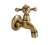 Brass Tap Faucet Garden Bibcocks Antique Brass Dragon Carved Washing Machine Faucet Outdoor Faucet Single Cold Tap(Bianco)