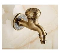 Brass Tap Faucet Garden Bibcocks Antique Brass Dragon Carved Washing Machine Faucet Outdoor Faucet Single Cold Tap(Rose Gold)
