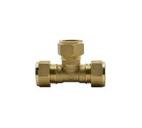 Brass Tee 3 Way Commpression Fitting Union Connector Fit Tube OD 16mm Water Gas Fuel