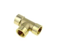 Brass Tee Elbow Pipe Fitting - 2Way & 3Way Adapter- 1/8" to 3/4" Female & Male Thread Coupler Connector(PE-F 1/2")