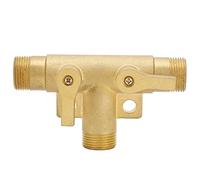 Brass Tee Joint Ball Valve 3 Way Pipe Connector Adapter Durable G1/2 Male Thread Fitting for Garden Irrigation Landscape Water Pipeline Connection