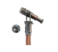 Brass Telescope Walking Stick Antique Finish Costume Wooden Victorian Cane Fold-able Rosewood Stick Steampunk Vintage Style Black Antique