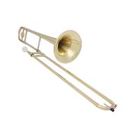 Brass Tenor Trombone Bb Gold Lacquer B Flat Trombone with Accessories for Adult and Beginner Players