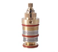Brass Thermostatic Cartridge for Bath Mixer Shower Valve, Hot Cold Spool Repair Kit, 20-48C Range with 38C Safety Stop, Copper Core(H4)