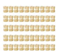 Brass Threaded Inserts Knurled Nuts, Brass Hot Melt Embedded Thick Nuts Pack M2 M2.5 M3 M4 M5 M6 Multiple Sizes(Straight (50Pcs),M3xL6xOD4)