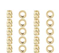 Brass Threaded Inserts Knurled Nuts, Brass Hot Melt Embedded Thick Nuts Pack M2 M2.5 M3 M4 M5 M6 Multiple Sizes(Straight (50Pcs),M3xL4xOD4.2)(Twill Knurled(20Pcs),M5xL5xOD7)