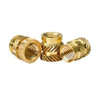 Brass Threaded Inserts Knurled Nuts, Brass Hot Melt Nuts Insert M2 M3 M4 M5 Copper Pack Of 20 Multiple Sizes For Laptop 3D Printer(Length 4mm,M4(OD5mm) 50Pcs)