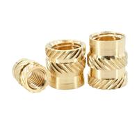 Brass Threaded Inserts Knurled Nuts, Brass Hot Melt Nuts Inserts M2 M2.5 M3 M4 M5 M6 for 3D Printer Laptop Pack of 30PCS 50PCS 100PCS Multiple Sizes(100PCS,M4xL8xOD6)