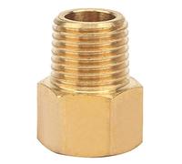 Brass Threaded Pipe Fitting, Brass Pipe Fitting Adapter Brass Inverted Flare Fitting Brake Line Adapter for Pressure Gauge BSPT Male to NPT Female (1/4 BSPT External Thread to