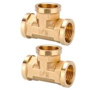 Brass Three Way Connector 0.5 Threaded Fitting Strong Brass Tees Pipe Fitting Simple Installs for Pipes Networks Resistant Tees