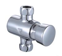 Brass Timed Flow Shower Valve - Non-Concussive Self-Closing Water Control System Chrome Plated Compact Design for Commercial Pools & Gyms - Durable & Efficient Water Management