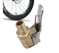 Brass Tire Air Chuck Heavy Duty Brass Locking No Leakage - Quick Connect Tire Valve With Clip Adapter For Car Truck, Universal Inflator Accessories And Air Pump Thread Nozzle