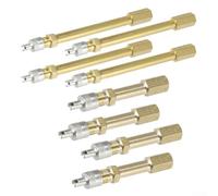 Brass Tire Valve Stem Extender For Car Truck Suv Motorcycle Rv Trailer, M8x0.8 Thread Air Inflation Extension Adapter, 50mm And 100mm Length Straight Pole Set Of 4 Pieces(100mm)