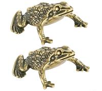 Brass Toad Figurine with Time-Honored Design Language and Practical Scale for Indoor Tabletop Placement