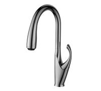 Brass Touch Switch Kitchen Faucet Single Handle Ceramic Valve core hot&Cold Water Pull-Out Type 3-Function Sink Tap(Chrome,G3/8)