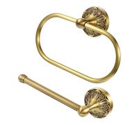 Brass Towel Hanger and Shelf with Rust Resistant Coating for Bathroom Tissue Roll Paper Hanger Traditional Towel Holder Set
