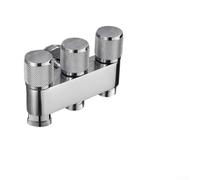 Brass Triple Outlet Stop Valve Rustproof Silver Finish(B) | Polished chrome finish, scratch resistant for surface, metal build, silver dark gray options, long lifespan