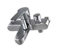 Brass Triple Shower Mixer Tap for Bath Tub - Hot & Cold Dual Control, Side-Opening Wide Spray, Silver Finish