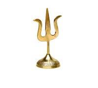 Brass Trishul/Trishool/Shoolam Lord Shiva mahadev Durga Devi Maa Pooja trishul Trident for Protection Worship for Indian Traditional Navratri Festival Home Temple Decor (Golden)(Height Size:-8 Inch)