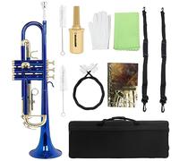 brass Trumpet Bb Tone Blue Trumpet Instrument Brass Body Gold Key Trumpet Professional Student Trumpet (Color : 03)