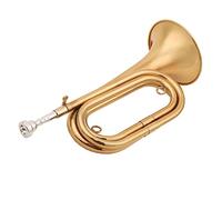 Brass Trumpet Brass Bugle Call Gold-Plated Trumpet Cavalry Horn With Mouthpiece Carrying Bag Musical Instrument For Beginner