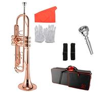 Brass Trumpet Brass Tube B Flat Trumpet Rose Gold Treatment Three-tone Trumpet