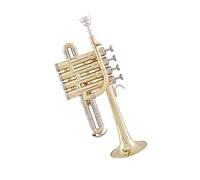 brass Trumpet Four-key Treble Trumpet Bb B Flat Brass Gilt Beautifully Durable Instrument With Mouthpiece (Color : Gold)