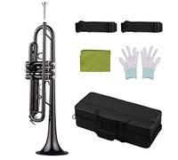 Brass Trumpet Trumpet Brass Plated Black Bb Trumpet Set For Beginner Student With Hard Case Straps Mouthpiece Gloves Polishing Cloth