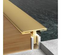 Brass TShaped Transition Strips for Wood & Tile Floors 2.5×100cm Edge Trim with Track Base Durable Vinyl Floor Door Gaps Solution Perfect for Seamless Joinery