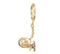 Brass Tuba Key Chain, Gold Tuba Key Chain, Musical Tuba Key Chain, Car Key Chain Rings with Delicate Design Miniature Golden Musical Instrument Keychain for Graduation Birthday