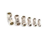 Brass tube Pipe Fitting 4 6 8 10 12 14 16mm, OD Elbow 90 Degrees Brass Compression Tube Fittings Connector(OD tube 6mm)