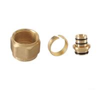Brass Underfloor Heating Manifold Connector Set for 16mm/20mm PEX-AL-PEX Pipes - Nickel-Plated, Leak-Proof, DIY-Friendly Fitting for Residential & Commercial Floor Heating Systems(16mm connector)