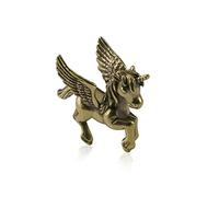 Brass Unicorn Figurine,Copper Animal Pegasus Miniature Statue Sculpture Crafts Collection Desktop Ornament Home Sand Table Decor Accessories Study Paperweight,