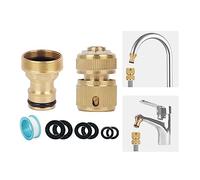 Brass Universal Kitchen Mixer Tap Hose Connector, Outside Garden Hose Pipe Adapter for Kitchen Tap Bathroom Sink, 22mm Female 24mm Male Threaded Mixer Tap Connector Fittings