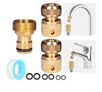 Brass Universal Kitchen Tap Hose Connector, Indoor Sink Mixer Tap Hose Connector Garden Hose Adapter for Kitchen Tap, Hose Pipe Connectors Fittings to Universal Sink Mixer Tap Adapter
