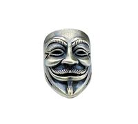 Brass V Vendetta Mask EDC Beads Pendant Jewelry Making Supplies,Personality DIY Outdoors Tools Paracord Beads Charm Lanyard Hand-Woven Accessories (Brass)