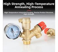 Brass Valve Boiler Safety Group DN 25 with Pressure Gauge and Quick Bleeder to Support Safe Heating System Operation (G3/4)