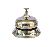 Brass Victorian Style Table Bell, Vintage Solid Brass Desk Bell For Decoration, Reception And Service Counter.