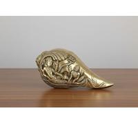 Brass Vishnu Lakshmi Shankh Sacred Conch with Stand Handcrafted Hindu Temple & Home Décor