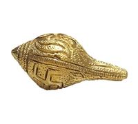 Brass Vishnu Shankh Conch Shell (6 cm X 3 cm X 3 cm, Gold) by Indian Collectible