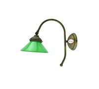 Brass wall lamp with polished finish liberty appliques bathroom lighting a32.dimensions: 18.5cm height, glass Ø 15 cm, maximum surface 23 cm, base Ø 9 cm.Edison screw socket E14 (small socket).